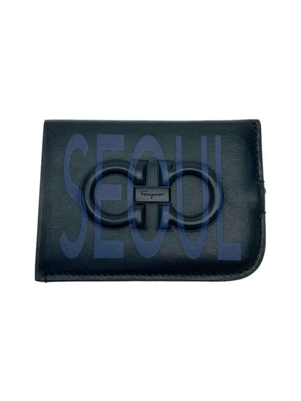 Salvatore Ferragamo Card Case Wallet Leather Black